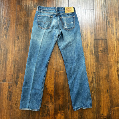 VTG 90s Levis 501 Button Fly 36x36 USA Tag Jeans Straight Wash Blue XX Act 32x31