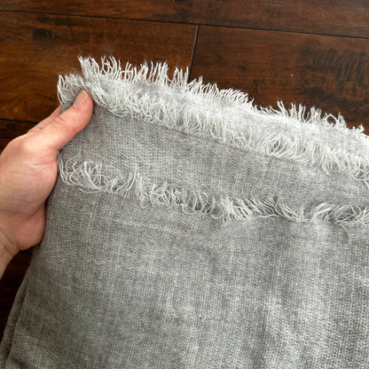 Gray Solid Stitched Scarf Lightweight Heather Winter Used Big Size Cute SQUARE