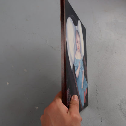 Baby In Wicker Basket Joseph Whiting Wall Art Print Wood Block 1997 Creepy Scary