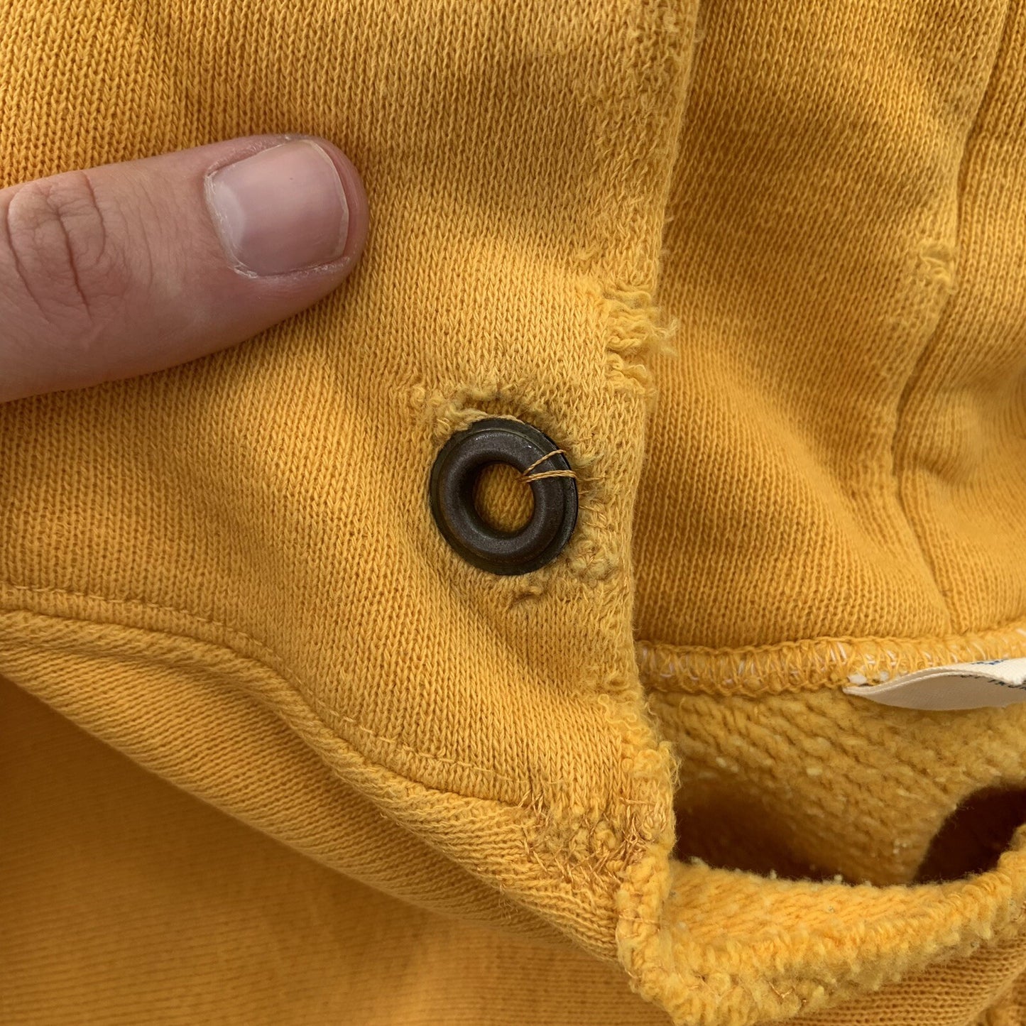 Vintage 70s Champion USA Reverse Weave Sweatshirt Hoodie Basic Blank Yellow 60s