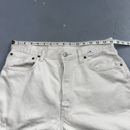 Levis 501 Vintage 90s XX Straight Jeans White Bleached 36x36 Act 30x28 Altered