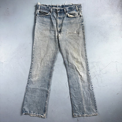 Levis 517 Vintage 80s USA Orange Tab Bootcut Flare Blue Worn Jeans Act 34x31