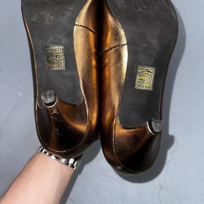 Jeffrey Campbell Women’s 10 Prima Gold Mary Jane Ballet Small Heel Cute