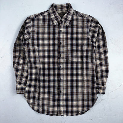 Vintage Pendleton Shirt Mens M Wool Plaid Flannel USA Button 1970s 70s Brown