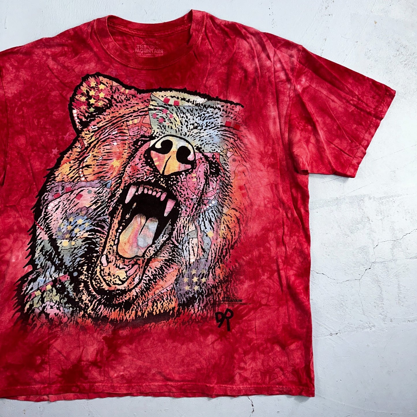 The Mountain Bear Red Tye Dye VTG T Shirt XL Y2K Hunting Alaska Bite