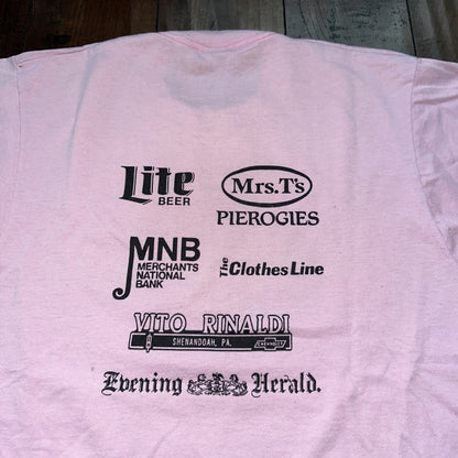 Coal Cracker Shenandoah Pennsylvania Vintage T Shirt PA NYC Pink Funny Marathon