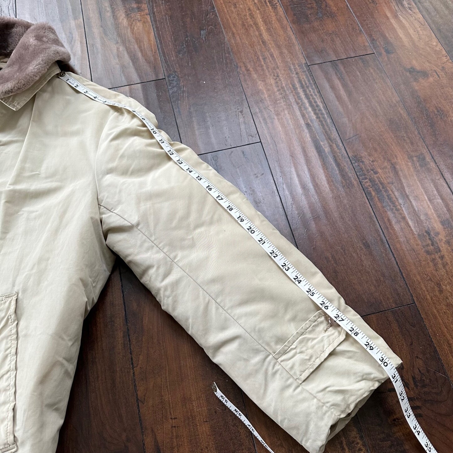 Vintage Comfy Outdoor Garment All Down Jacket Khaki Medium Seattle WWII 50s 40s