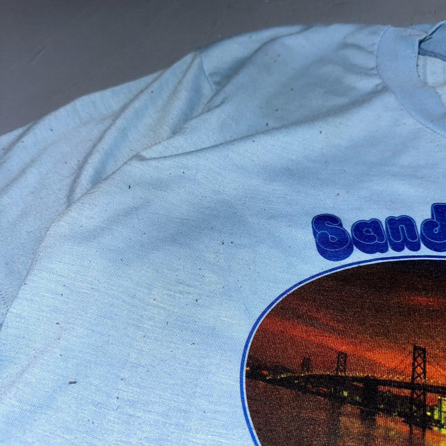 San Francisco Photo 1970s VTG T Shirt 70s Bridge USA Spruce Mayo Rare Rockabilly