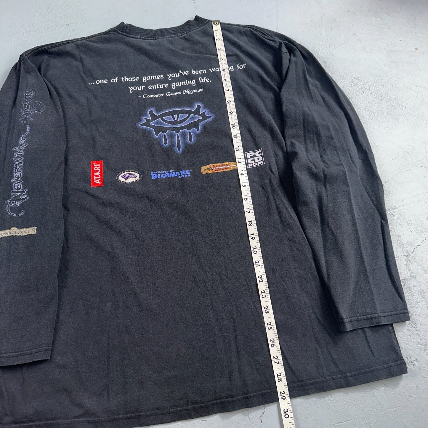 VTG Neverwinter Nights Faded Video Game Promo Shirt XL Atari Bioware WOTC Y2K 90
