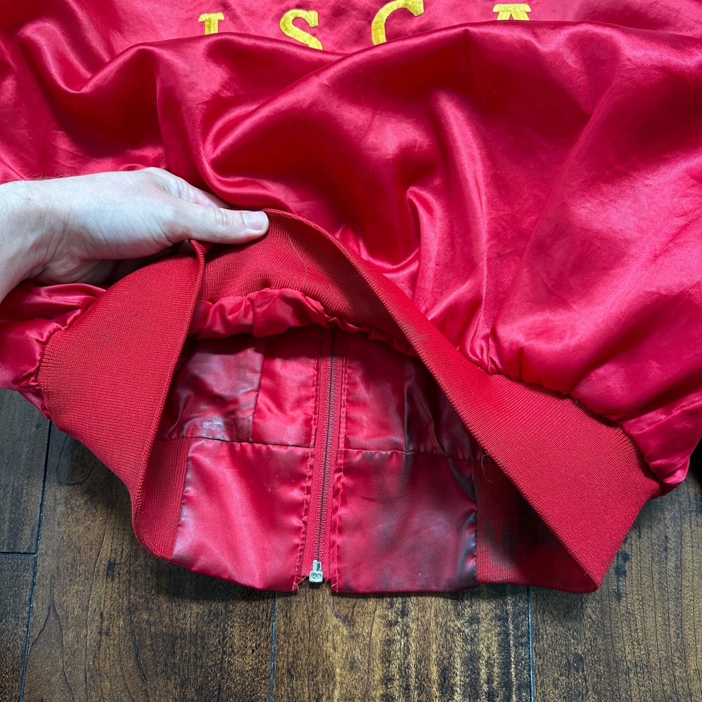 VTG 90s GTX Pacific Divison Satin Bomber Jacket USA Rare 80s ISCA Dale Arnold