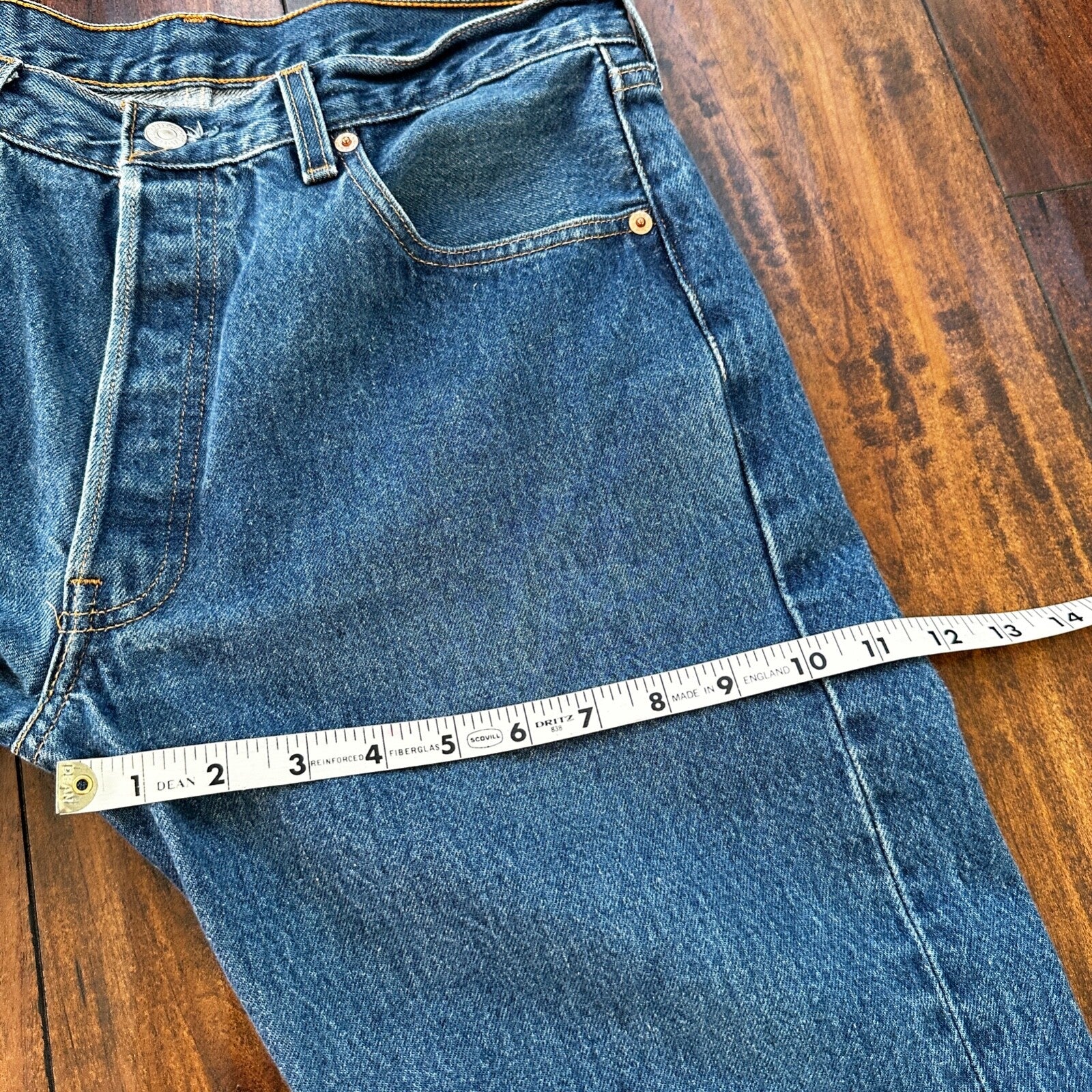 VTG Levis 501 XX Button Fly 90s USA Jeans Denim Straight Capri 34x30 Act 30x24