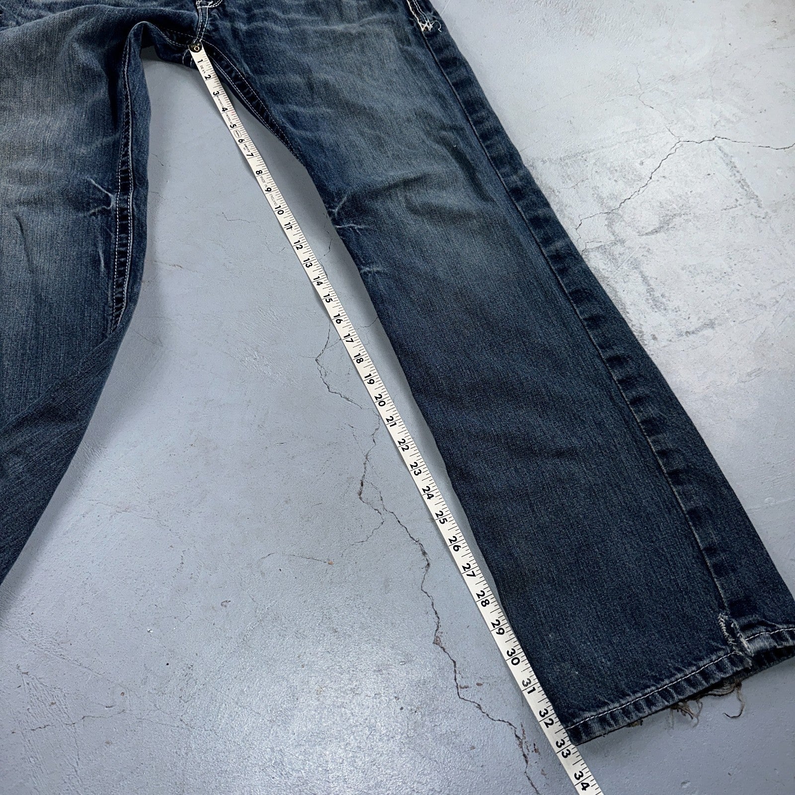 Ariat Jeans Mens 30 X 34 Blue Denim Rebar M4 Relaxed Boot Cut Workwear Country