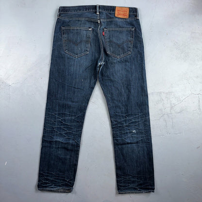 Levis 501 Y2K XX Straight Leg Jeans Blue VTG Whiskers Wash 36x32 Act 36x30
