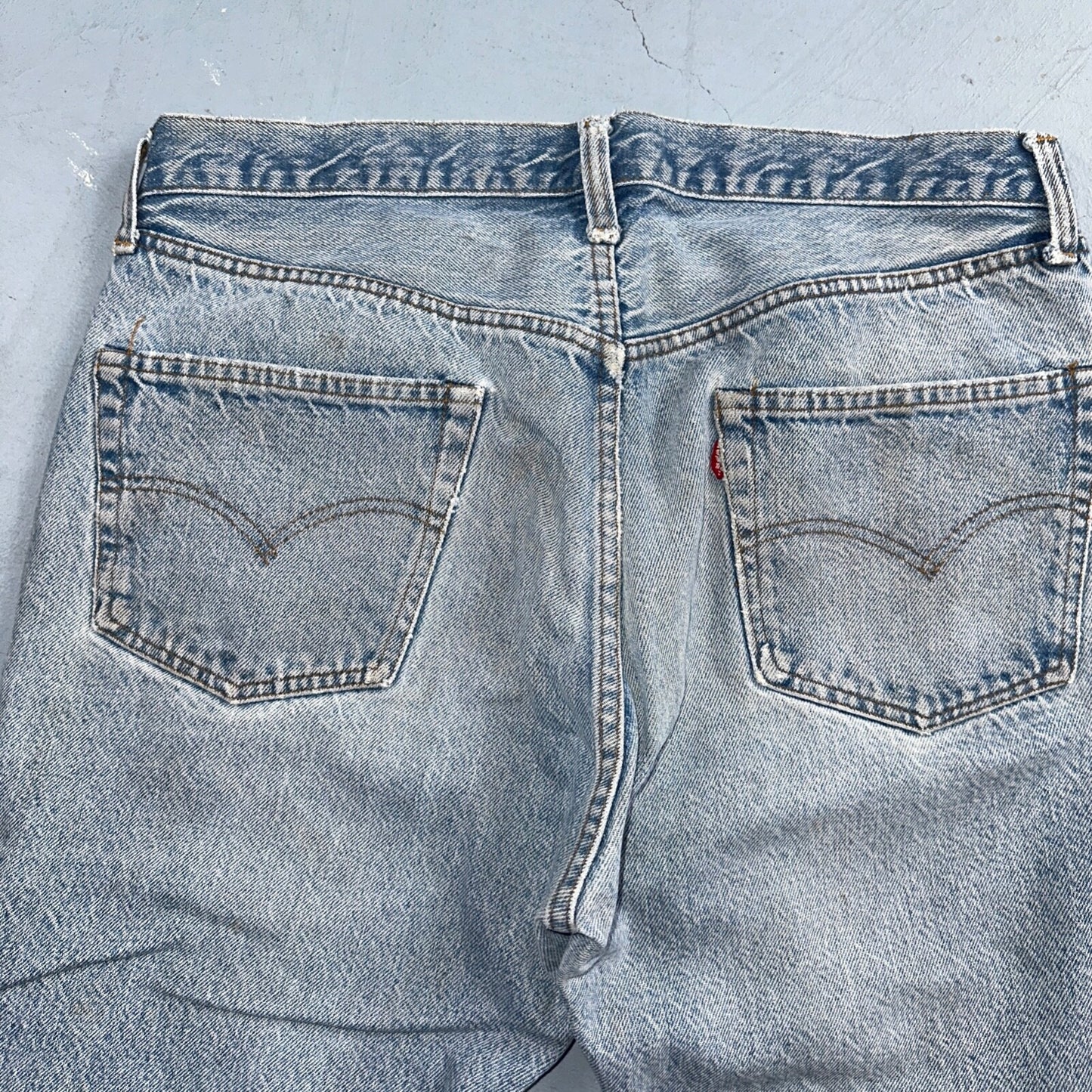 Levis 501 Vintage 80s USA XX Straight Leg Jeans Blue Light Wash 38x33 Act 34x29