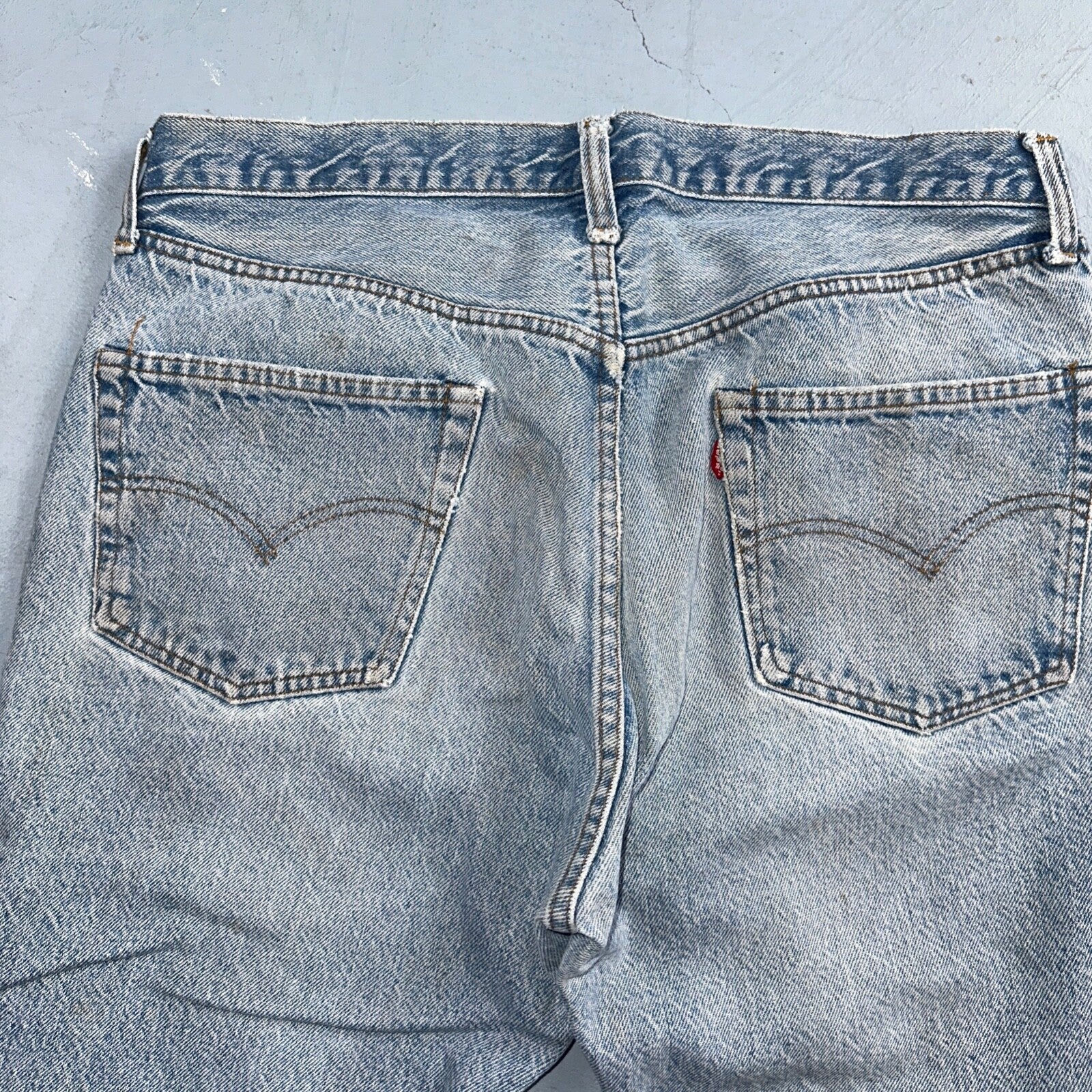 Levis 501 Vintage 80s USA XX Straight Leg Jeans Blue Light Wash 38x33 Act 34x29