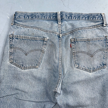 Levis 501 Vintage 80s USA XX Straight Leg Jeans Blue Light Wash 38x33 Act 34x29