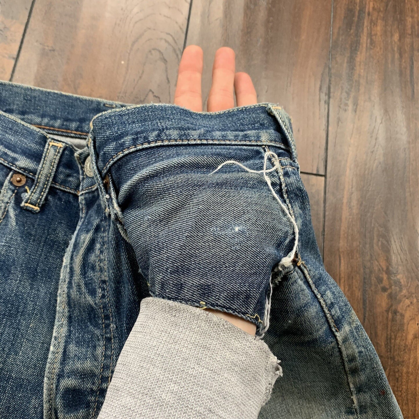 Vintage LEVIS 501 Big E Jeans Selvedge Redline 1960s 60s Distressed 29x29 Thrash