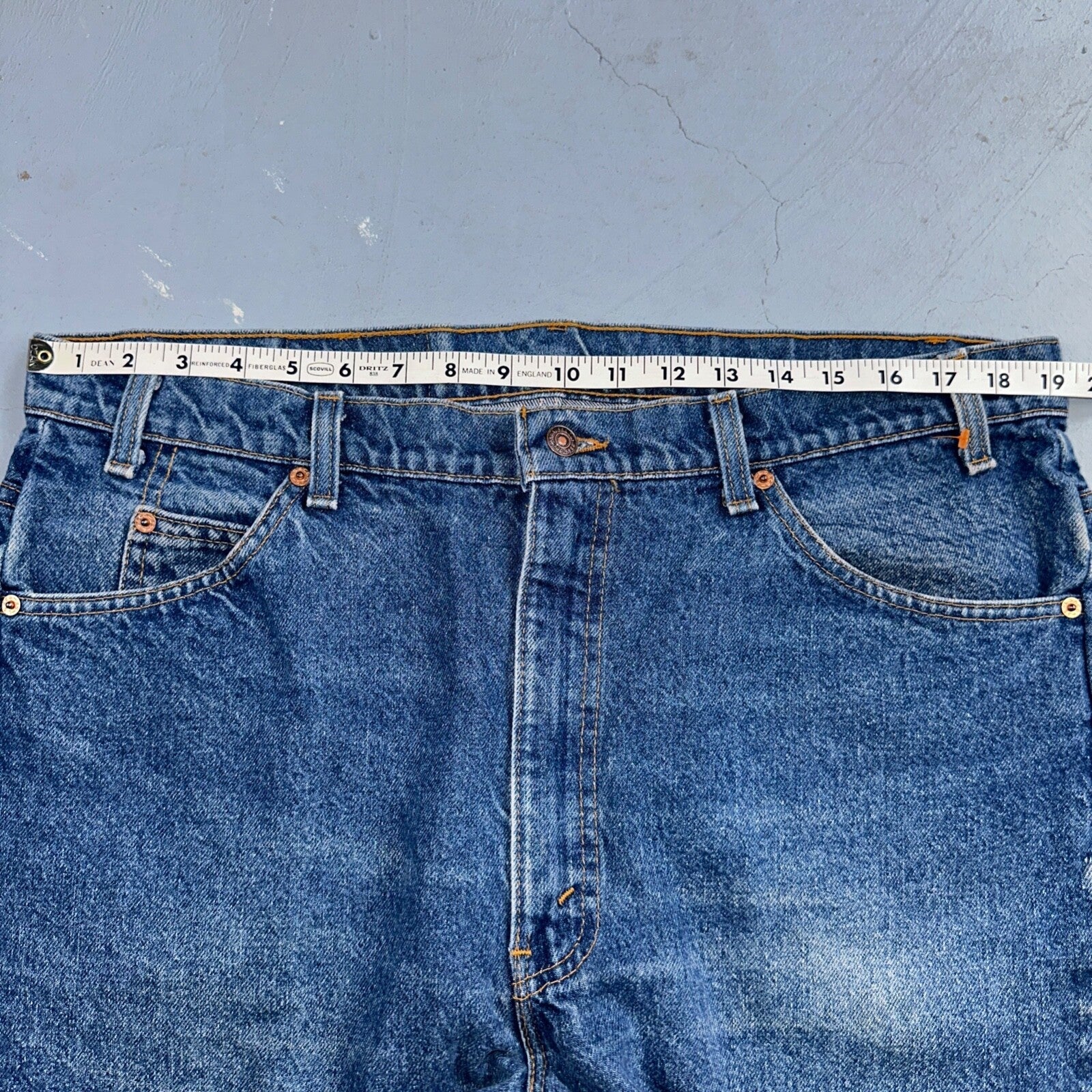 Levis 505 Vintage 90s USA Orange Tab Jeans 40x32 Blue Med Wash 501 Act 38x31