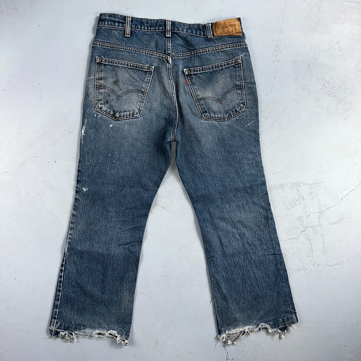 Levis 517 Vintage 80s USA Orange Tab Bootcut Flare Blue Worn Jeans Act 32x25