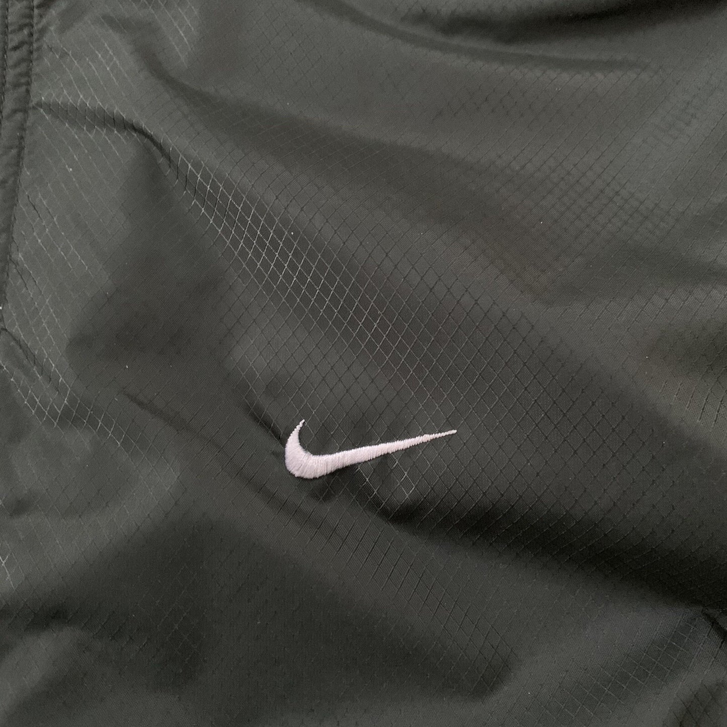 Vintage Nike Womens S 90s Windbreaker Forest Green Zip Pullover Cinch Jacket