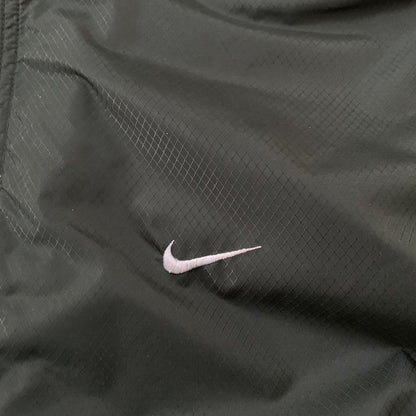 Vintage Nike Womens S 90s Windbreaker Forest Green Zip Pullover Cinch Jacket