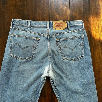 Levis 501 Vintage 90s Straight Leg XX Belgium Jeans 40x36 Light Wash Act 36x30