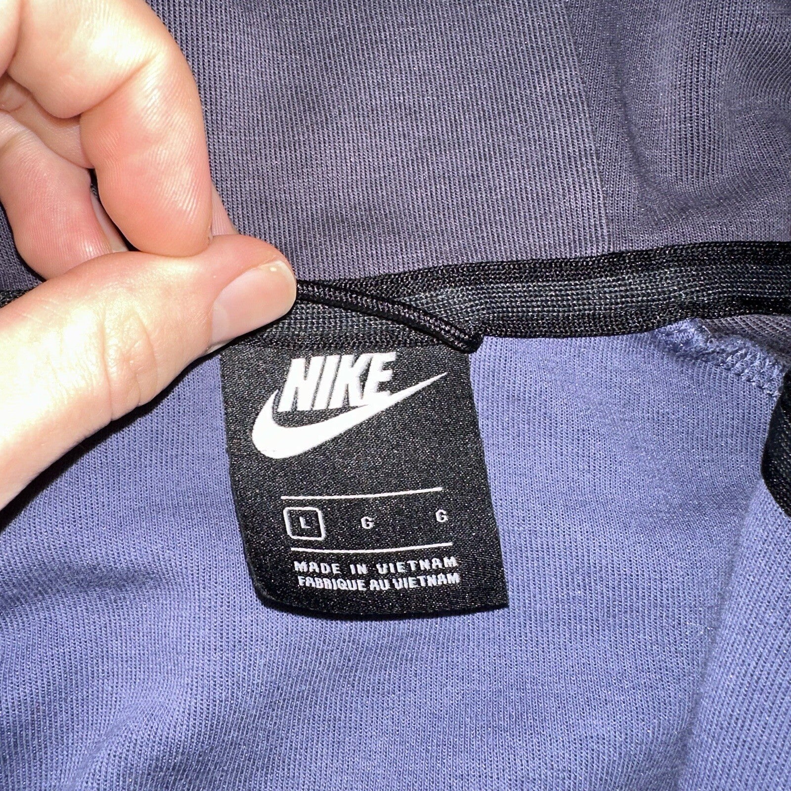 Nike Tech Womens Blue Zip Up Hoodie Large Navy Gym Sports Tight