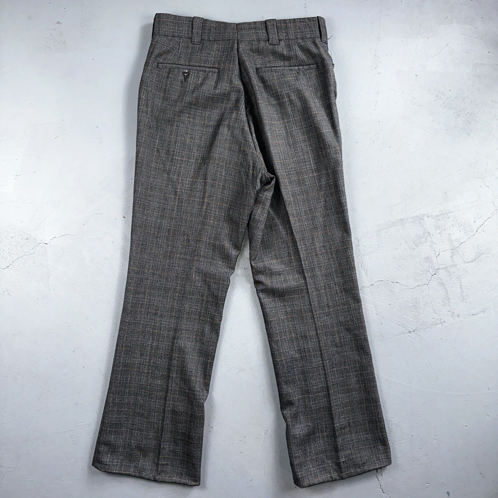 VTG Mens 3 PC Suit 42 Jacket Coat Pants Vest Plaid Rockabilly 70s 1970s Brown