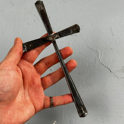 Holmes Edwards Cross Small Antique Crucifix Early 1900's Silver Plate Rare Find