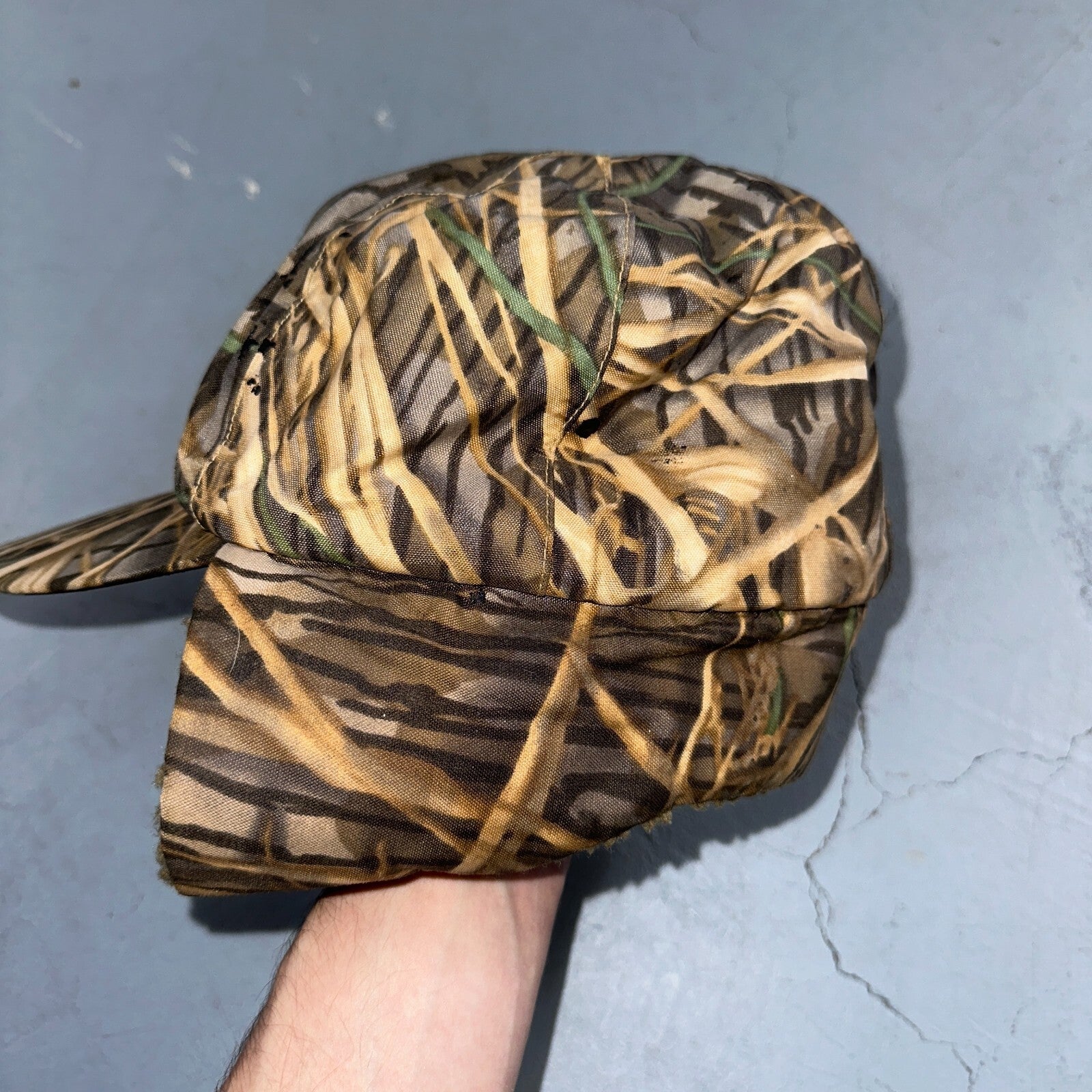 Woodland Ear Flap VTG Hat Cap Snapback Forest Hunting Wood Land Warm M