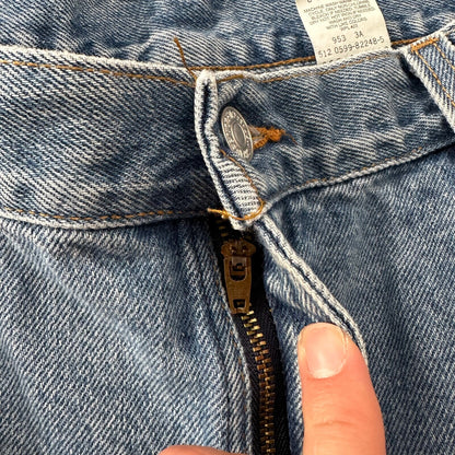 Levis 550 Jeans VTG Womens High Rise Light Wash Relaxed Tapered 90s USA 35x28