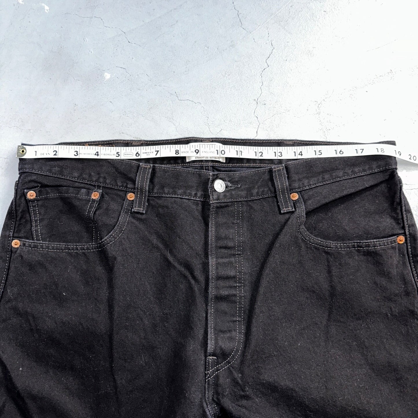 Levis 501 Vintage Y2K Mexico XX Straight Leg Jeans Black Dark Wash 38x30