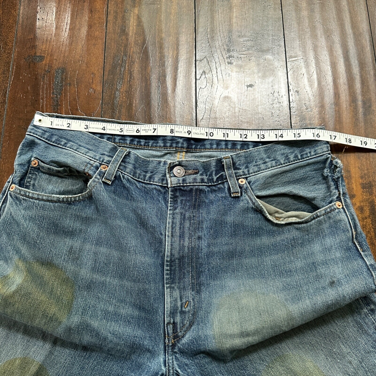 Levis LVC Big E VTG 90s Redline Selvedge Denim 505 Jeans USA Thrashed 36x34 501