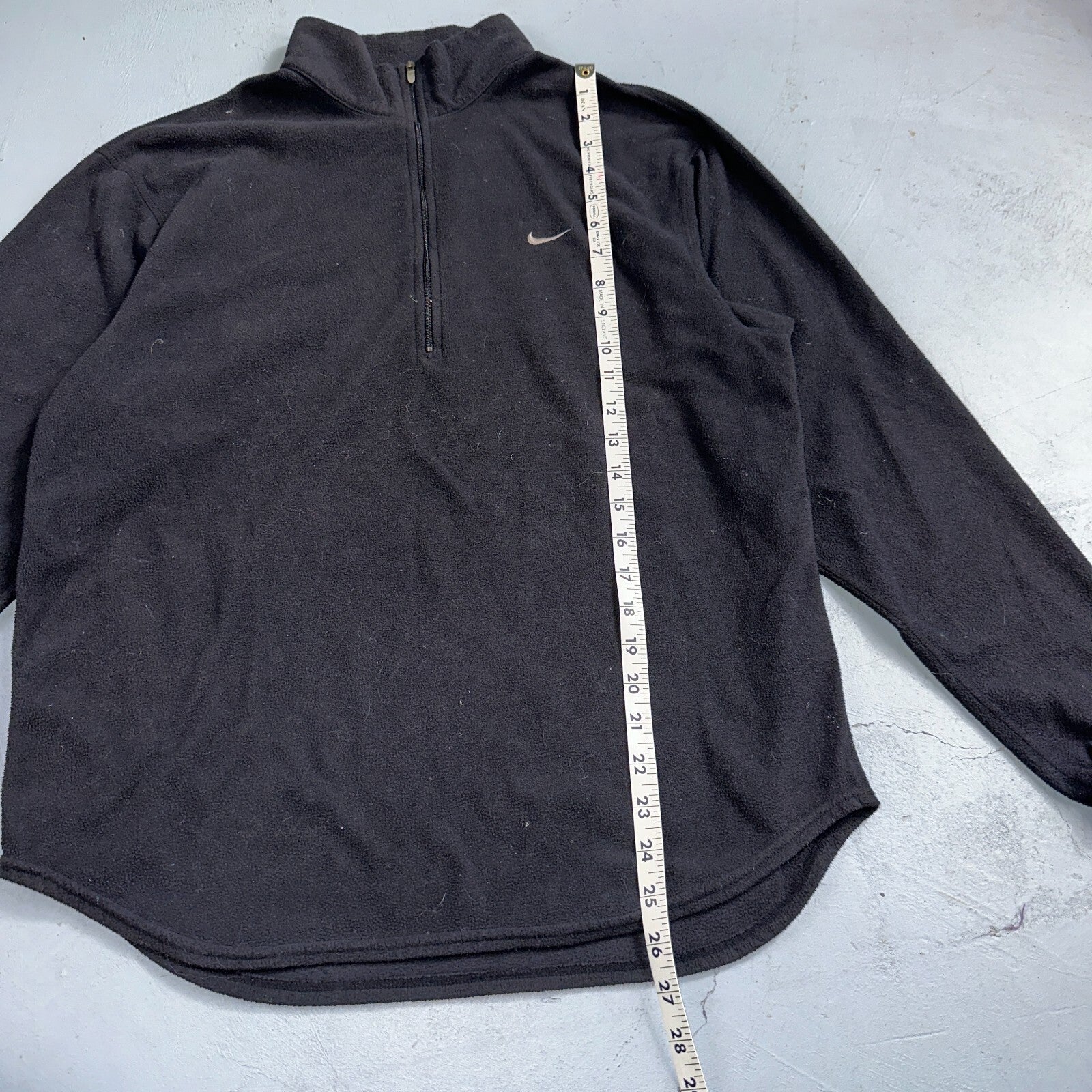 Nike Therma Quarter Zip Training Top Mens S Black Pullover Fleece Lined VTG