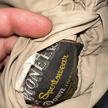 Vtg Pioneer Sportswear M 60s Union Reversible Tan Blaze Orange Canada Down Vest