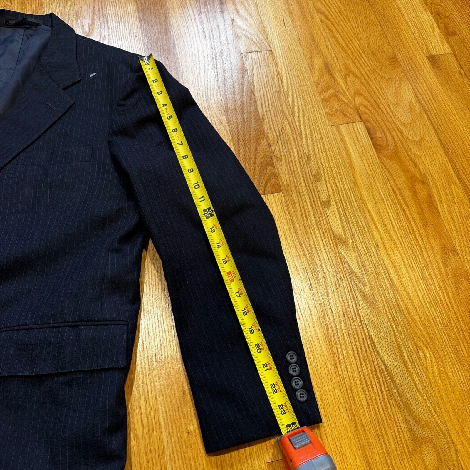 1960s 1970s Navy USA Sport Jacket VTG Mens Suit 46 Rockabilly Stripe Plaid