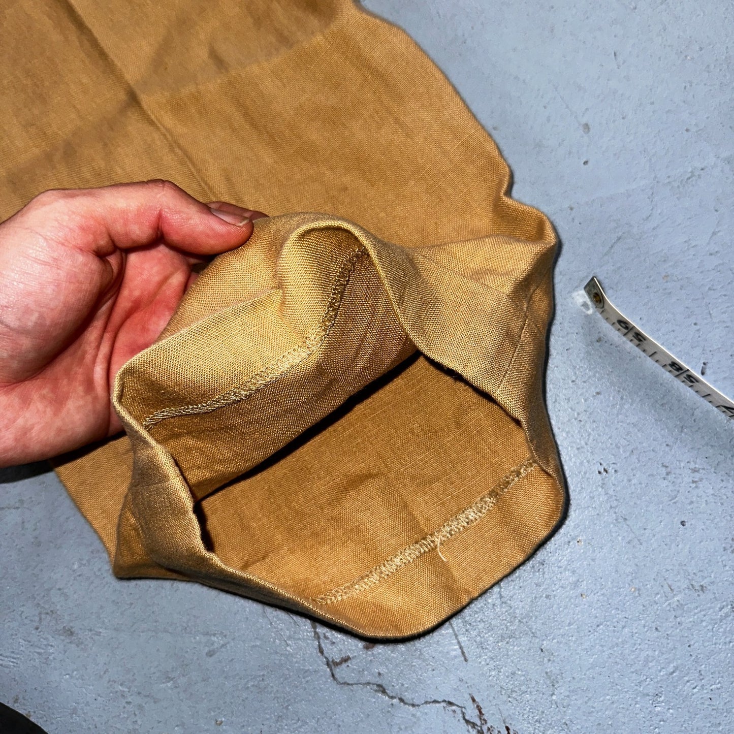 Polo Ralph Lauren 34x34 Brown Linen Pleated High Waist Mens Pants VTG 90s Beige