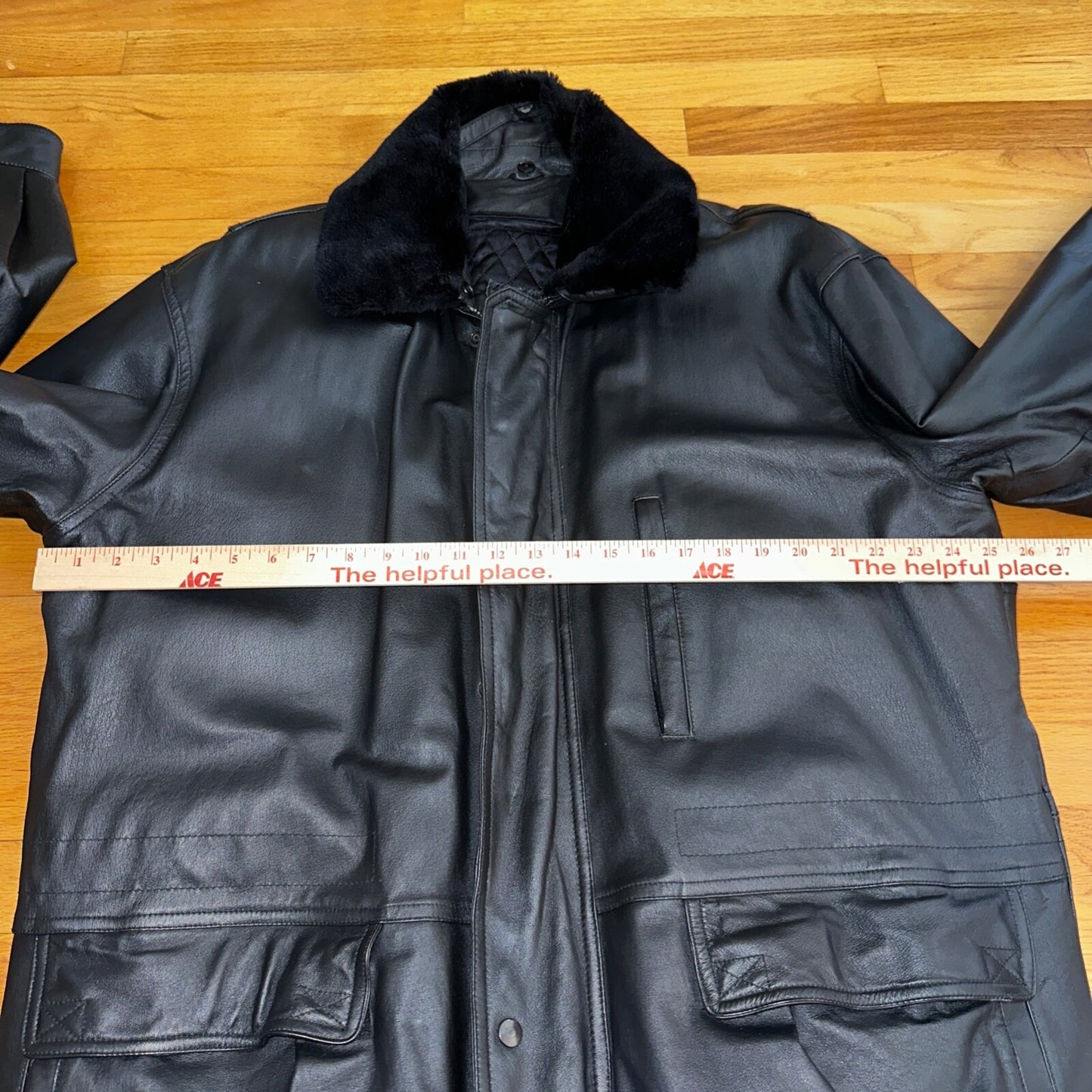 Michael Lawrence 100% Leather Jacket Coat-Quilted -Black-Very Soft-Men's XL VTG