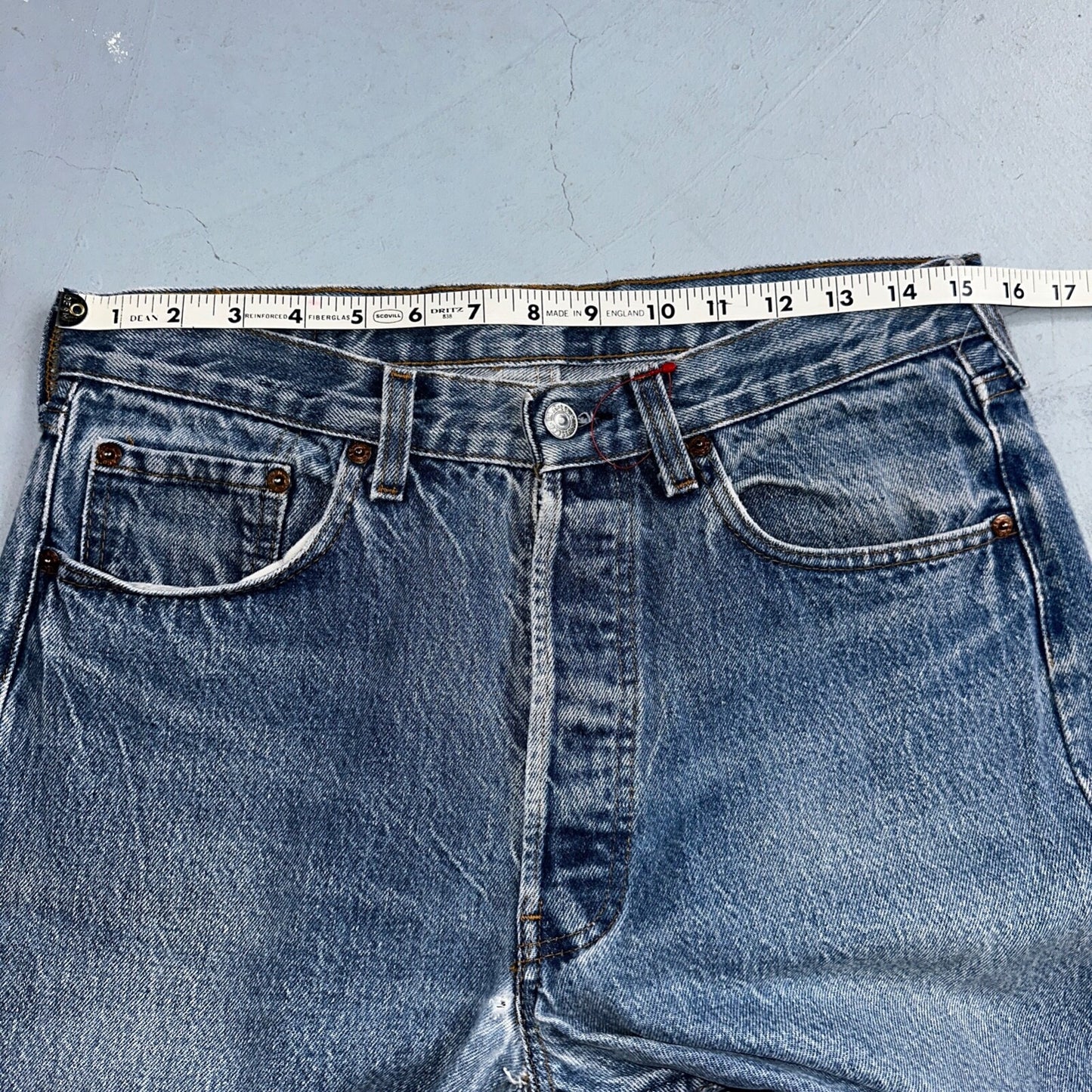 Levis 501 Vintage 80s USA XX Straight Leg Jeans Blue Light Wash Act 31x32