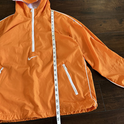 Vintage Nike Womens S 90s Windbreaker Center Swoosh Orange Anorak Coat Jacket
