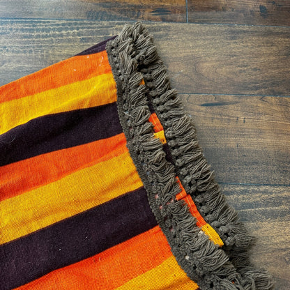 VTG 1960s Rockabilly Womens Dress Summer Skirt 60s 70s Top Orange Mexico Stripe