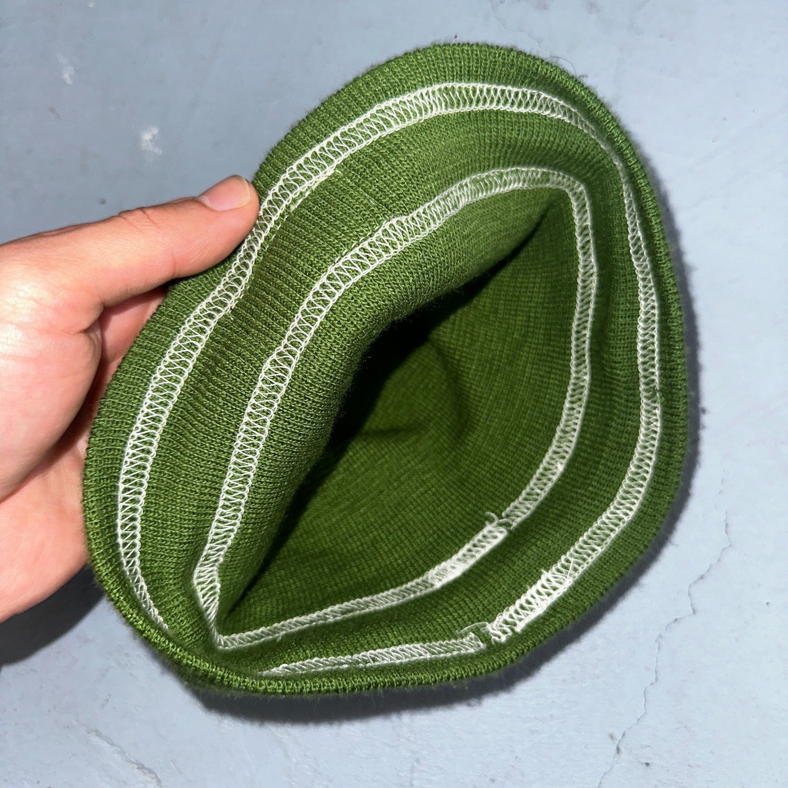 KAVU Beanie Green Knit Hat Seattle USA Outdoor Hiking Streetwear Skater Cap VTG