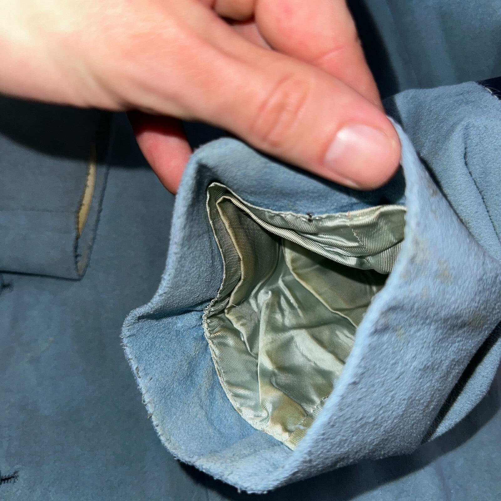 VTG Mens Suit 42 Jacket Sport Coat Rockabilly 60s 70s Suede Blue Disco Lebaron