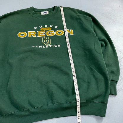 Oregon Ducks LEE 2XL UO Sweatshirt 90s VTG Crewneck Pacific USA College Green