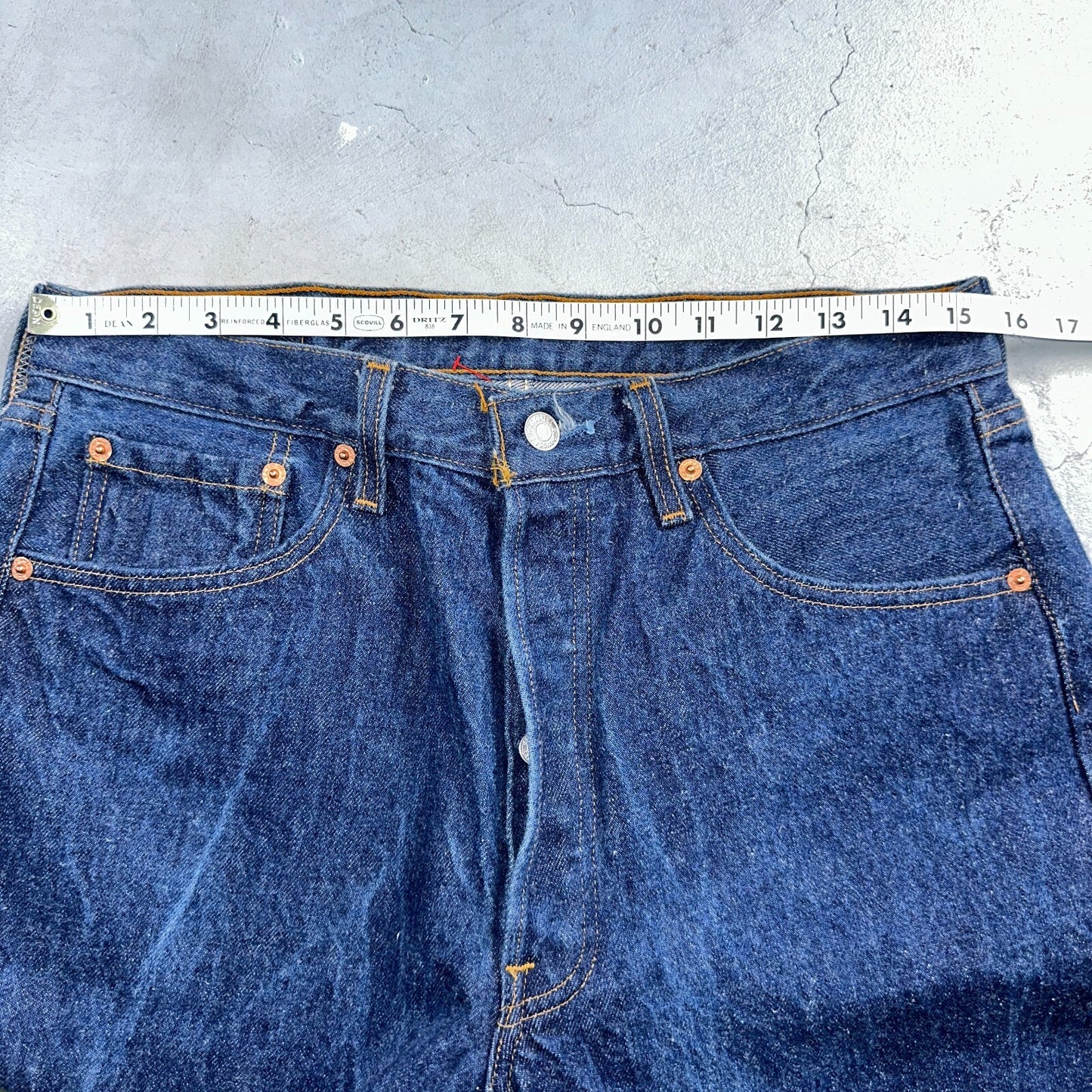 Levis 501 Vintage 90s USA XX Straight Leg Jeans Blue Dark Wash 34x34 Act 31x31