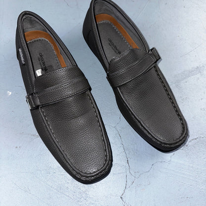 AKADEMIKS Men's Gray Faux Leather Roger Slip-On Driving Loafers SZ 12