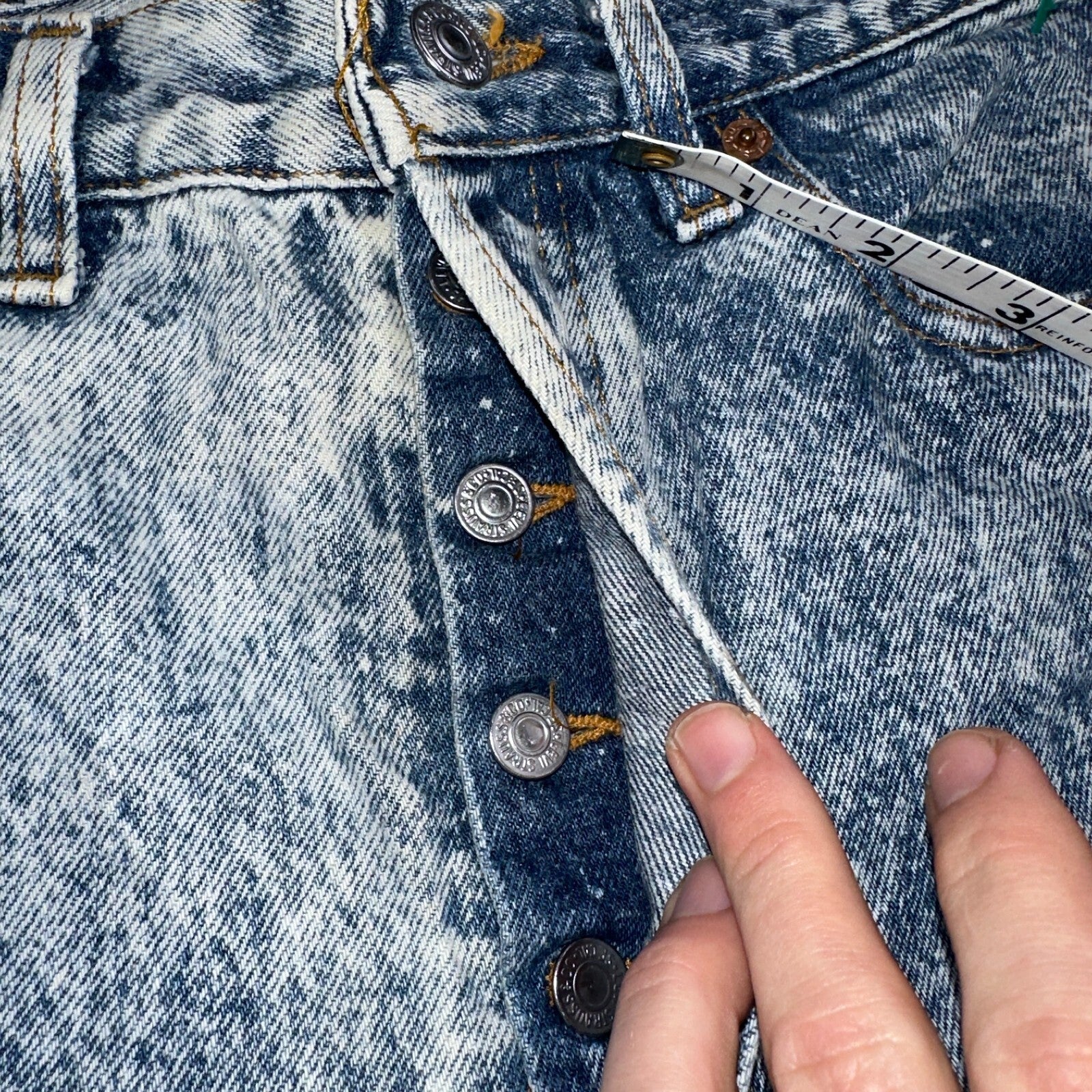 Levis 501 Vintage 80s USA XX Straight Leg Jeans Blue Acid Wash 32x34 Act 31x33