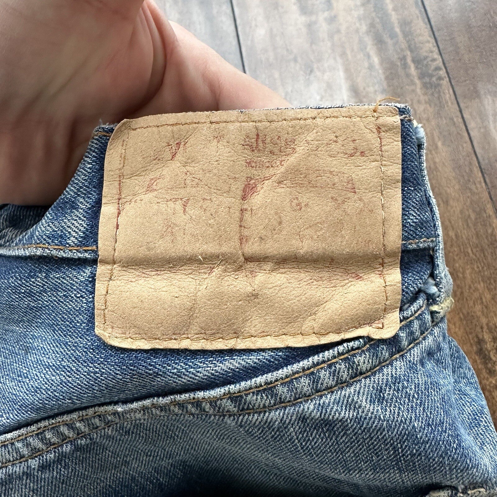 Levis 501 XX Big E True Vintage 60s Redline THRASHED Denim Jeans 1960s 27x26