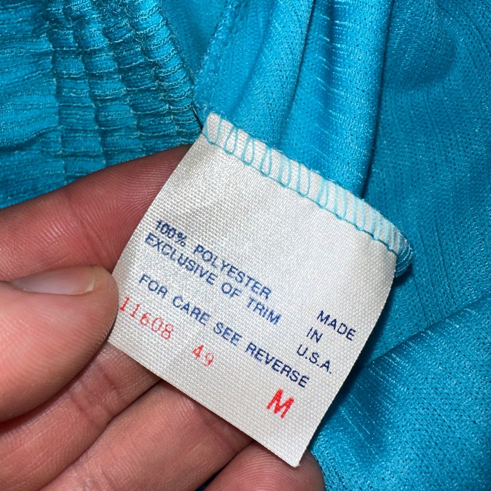 Vintage USA Pants Womens Size M Blue Polyester High Rise Elastic Jogger 1980s 80