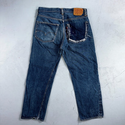 Levis 501 VTG 70s SS Redline Selvedge Jeans XX Med Wash 34x29 Act 31x25
